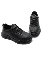 Pantofi Sport Barbati din piele naturala 52701 BLACK | ADVANCER