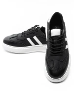 Pantofi Sport Barbati din piele naturala 02-208 BLACK-WHITE | ADVANCER