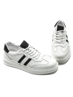 Pantofi Sport Barbati din piele naturala 02-208 WHITE-BLACK | ADVANCER