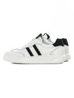 Pantofi Sport Barbati din piele naturala 02-208 WHITE-BLACK | ADVANCER