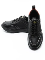 Pantofi Sport Barbati din piele naturala 302 BLACK-RED | ADVANCER