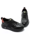 Pantofi Sport Barbati din piele naturala 302 BLACK-RED | ADVANCER