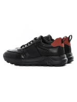 Pantofi Sport Barbati din piele naturala 302 BLACK-RED | ADVANCER