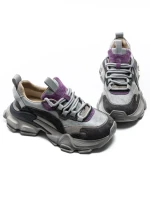 Pantofi Sport Dama din piele naturala Y5758-2 GREY-PURPLE | ADVANCER