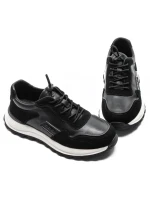 Pantofi Sport Barbati din piele naturala 8077 BLACK-WHITE | ADVANCER