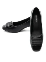 Pantofi cu toc din piele naturala TP2377-2 BLACK | ADVANCER