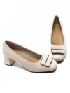 Pantofi cu toc din piele naturala TP2377-2 CREAM | ADVANCER