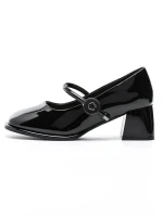 Pantofi cu toc din piele naturala TP312-1 BLACK | ADVANCER