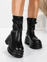 Ghete Dama din piele naturala 5W62 BLACK | PANTOFUL