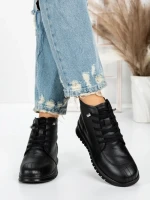 Ghete Dama din piele naturala 5W50 BLACK | PANTOFUL