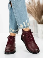 Ghete Dama din piele naturala 5W50 WINERED | PANTOFUL