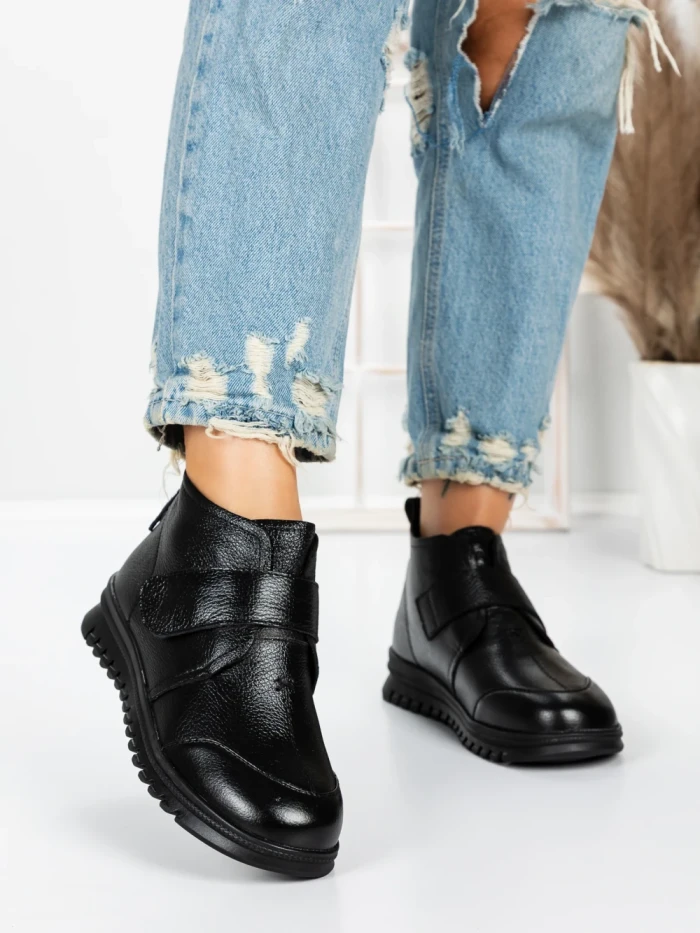 Ghete Dama din piele naturala 5W51 BLACK | PANTOFUL