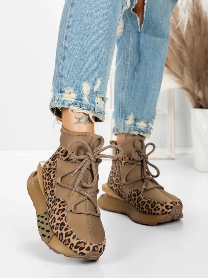 Ghete Dama din piele naturala 5SZ8 LEOPARD PRINT | PANTOFUL