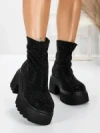 Ghete Dama cu Platforma 5WL77 ALL BLACK | MEI
