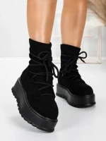 Ghete Dama cu Platforma 56WL3 BLACK | MEI