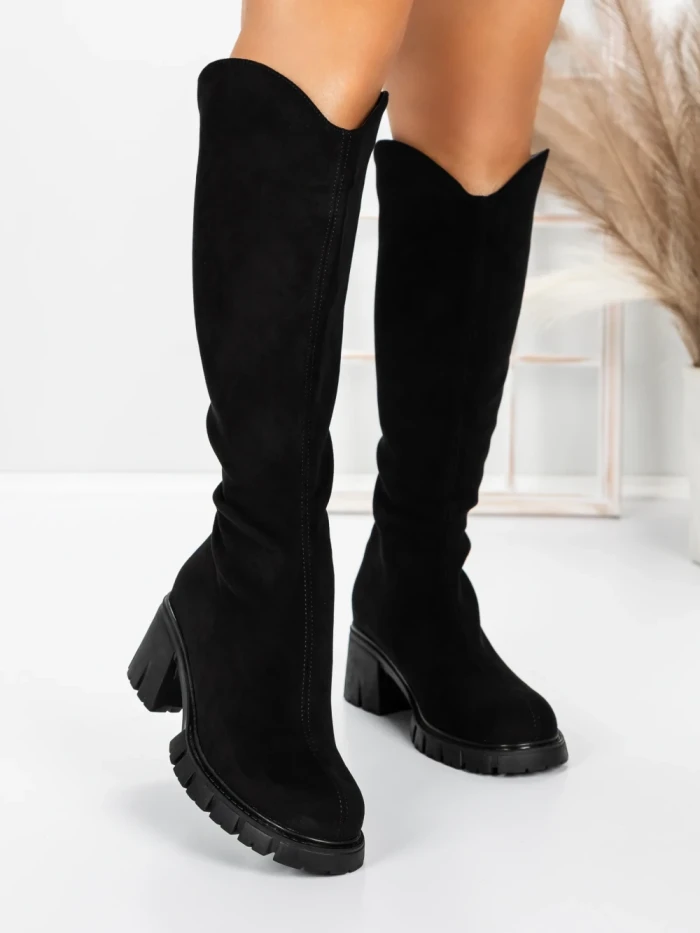 Cizme Dama cu Toc 3WL15 BLACK | MEI