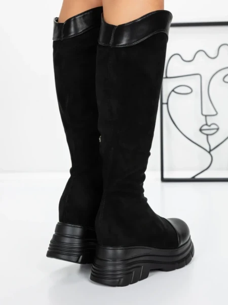 Cizme Dama cu Platforma 58WL13 BLACK | MEI