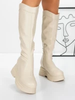 Cizme Dama cu Platforma 58WL13 BEIGE | MEI