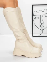 Cizme Dama cu Platforma 58WL13 BEIGE | MEI