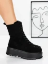 Ghete Dama cu Platforma 3AL77 BLACK | MEI