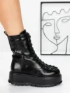 Ghete Dama cu Platforma 3AL77 BLACK | MEI