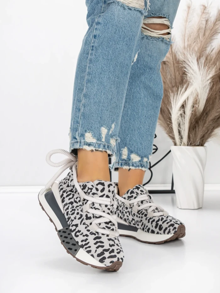Pantofi Sport Dama din piele naturala 5WZ15 LEOPARD PRINT | PANTOFUL
