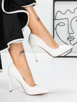 Обувки с дебел ток 3DC36 Бял » MeiMall.bg