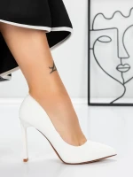 Обувки с дебел ток 3DC36 Бял » MeiMall.bg