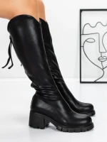 Дамски боти с ниска подметка 3WL15 Черен » MeiMall.bg