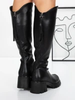 Дамски боти с ниска подметка 3WL15 Черен » MeiMall.bg