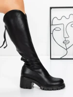 Дамски боти с ниска подметка 3WL15 Черен » MeiMall.bg