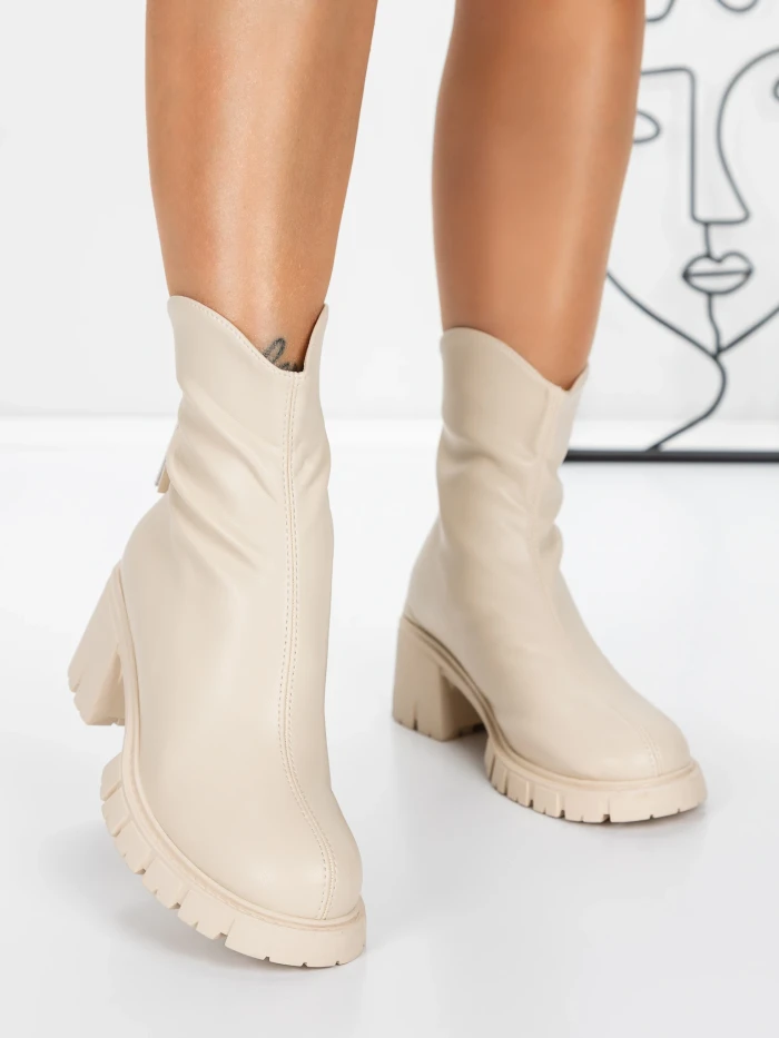 Пролетно-есенни дамски боти 3WL16 Бежово » MeiMall.bg