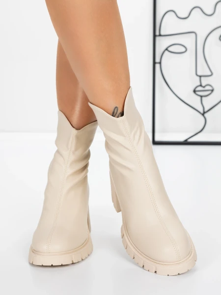 Пролетно-есенни дамски боти 3WL16 Бежово » MeiMall.bg