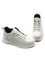 Ghete Barbati din piele naturala E90001 WHITE | ADVANCER