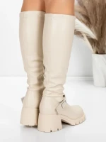 Cizme Dama cu Toc 57WL7 BEIGE | MEI