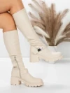 Cizme Dama cu Toc 57WL7 BEIGE | MEI