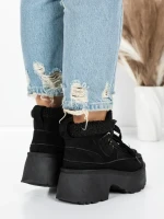 Ghete Dama cu Platforma 5GB3 BLACK | MEI