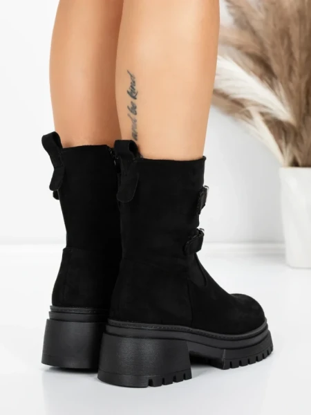 Ghete Dama cu Platforma 5W80 BLACK | MEI