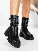 Ghete Dama cu Platforma 5W80 BLACK | MEI