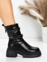 Ghete Dama cu Platforma 5W80 BLACK | MEI