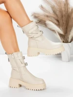 Ghete Dama cu Platforma 5W80 BEIGE | MEI