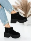 Ghete Dama din piele naturala 5W70 BLACK | PANTOFUL