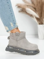 Ghete Dama din piele naturala 58W28 GREY | PANTOFUL