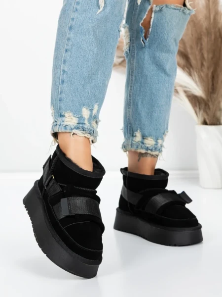 Ghete Dama din piele naturala 3AL76 BLACK | MEI