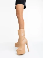 Дамски боти бежови от еко кожа Yoana