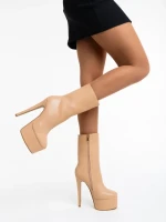 Дамски боти бежови от еко кожа Yoana