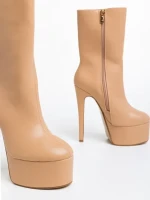 Дамски боти бежови от еко кожа Yoana