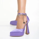 Дамски обувки  лилави  от текстилен материал  Medeia