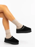 Дамски чехли черни от текстилен материал Amaria