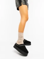 Дамски чехли черни от текстилен материал Amaria